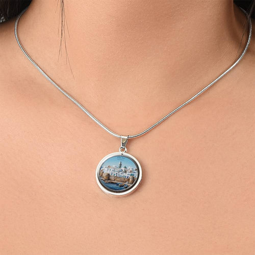Asilah Morocco Necklace, Coastal Medina Pendant, Moroccan Cityscape Jewelry, Mediterranean Art Keepsake, Travel Souvenir Gift, MemoryTrace1
